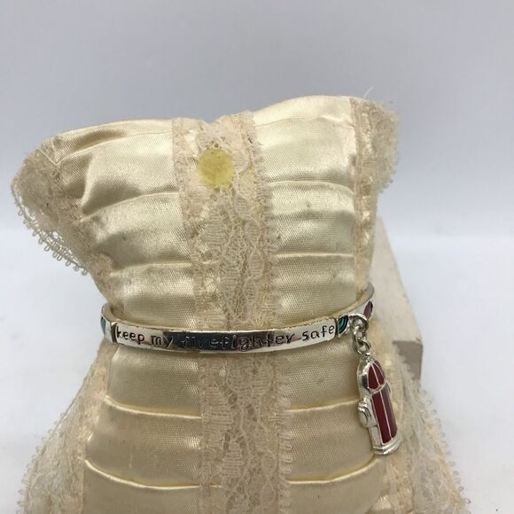 Fireman Blessing Enamel Charm Bracelet Sil… - Picture 9 of 14